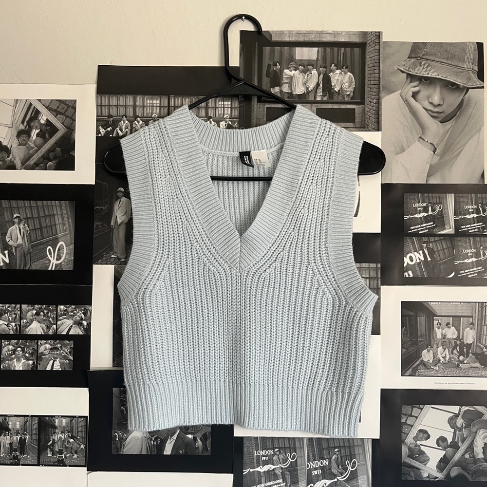 baby blue sweater vest